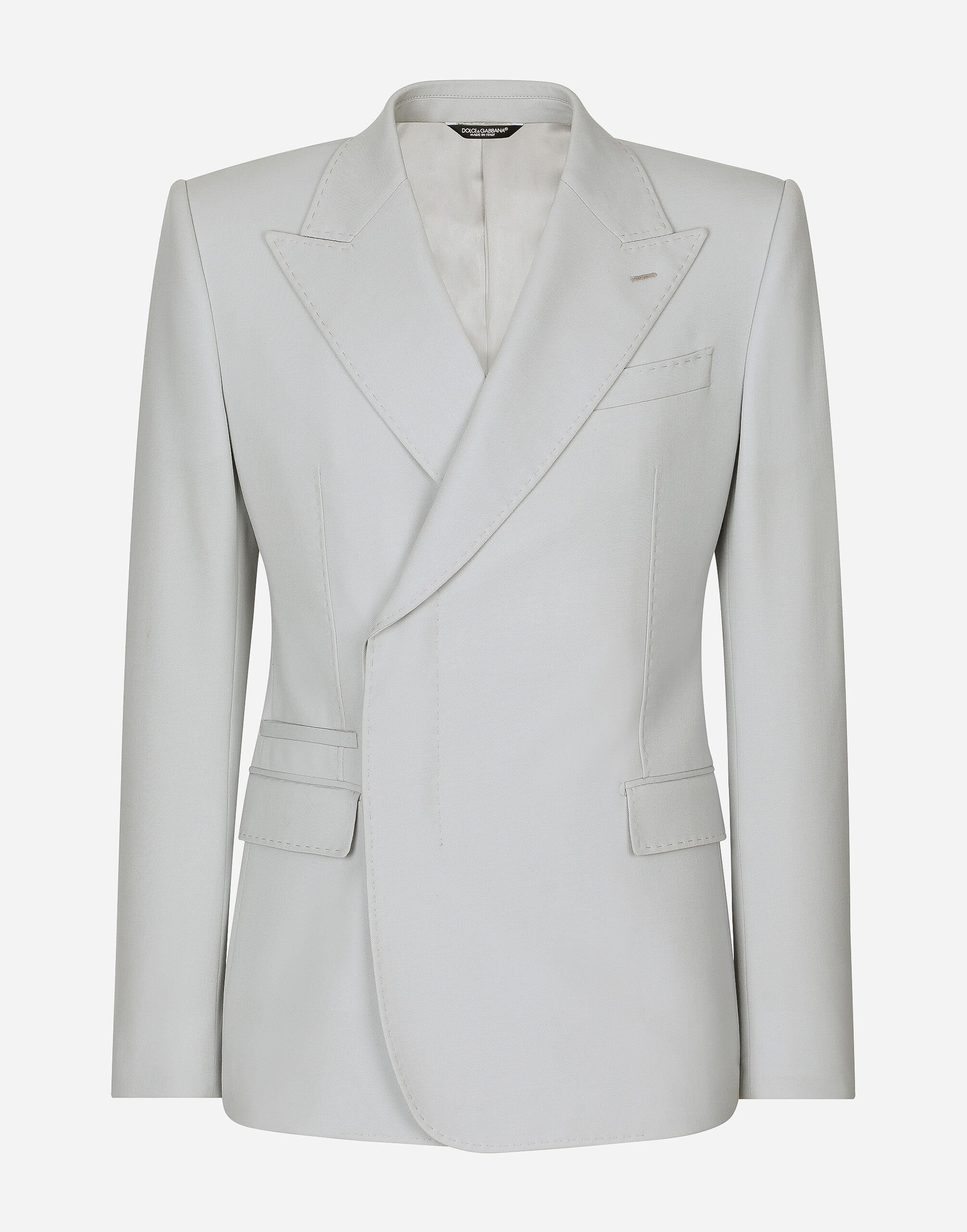 Dolce&Gabbana Double-breasted stretch wool Sicilia-fit jacket Black G2SY1THU7PR