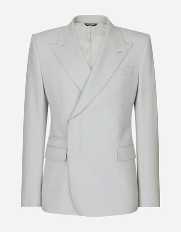 Dolce & Gabbana Double-breasted stretch wool Sicilia-fit jacket White GKAHMTFUTBT