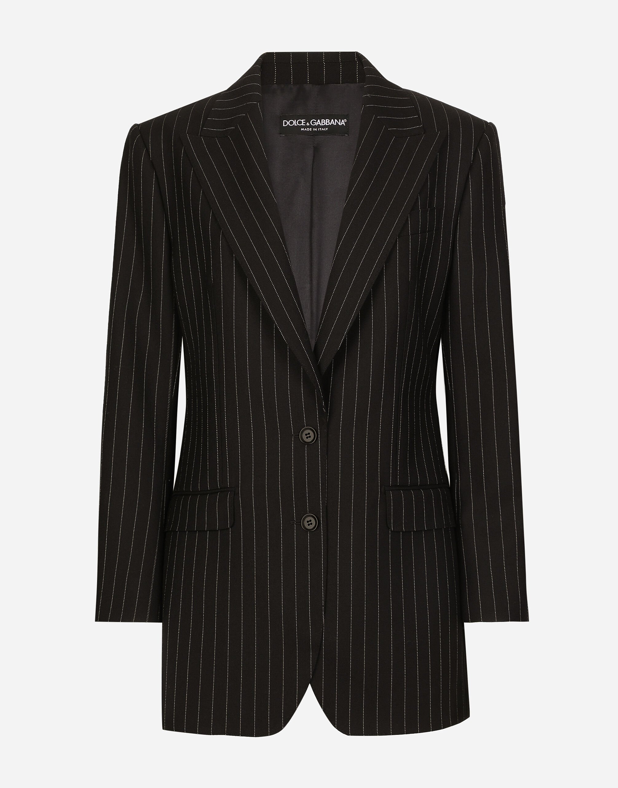 ${brand} Single-breasted pinstripe wool jacket ${colorDescription} ${masterID}