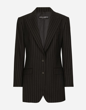 ${brand} Single-breasted pinstripe wool jacket ${colorDescription} ${masterID}