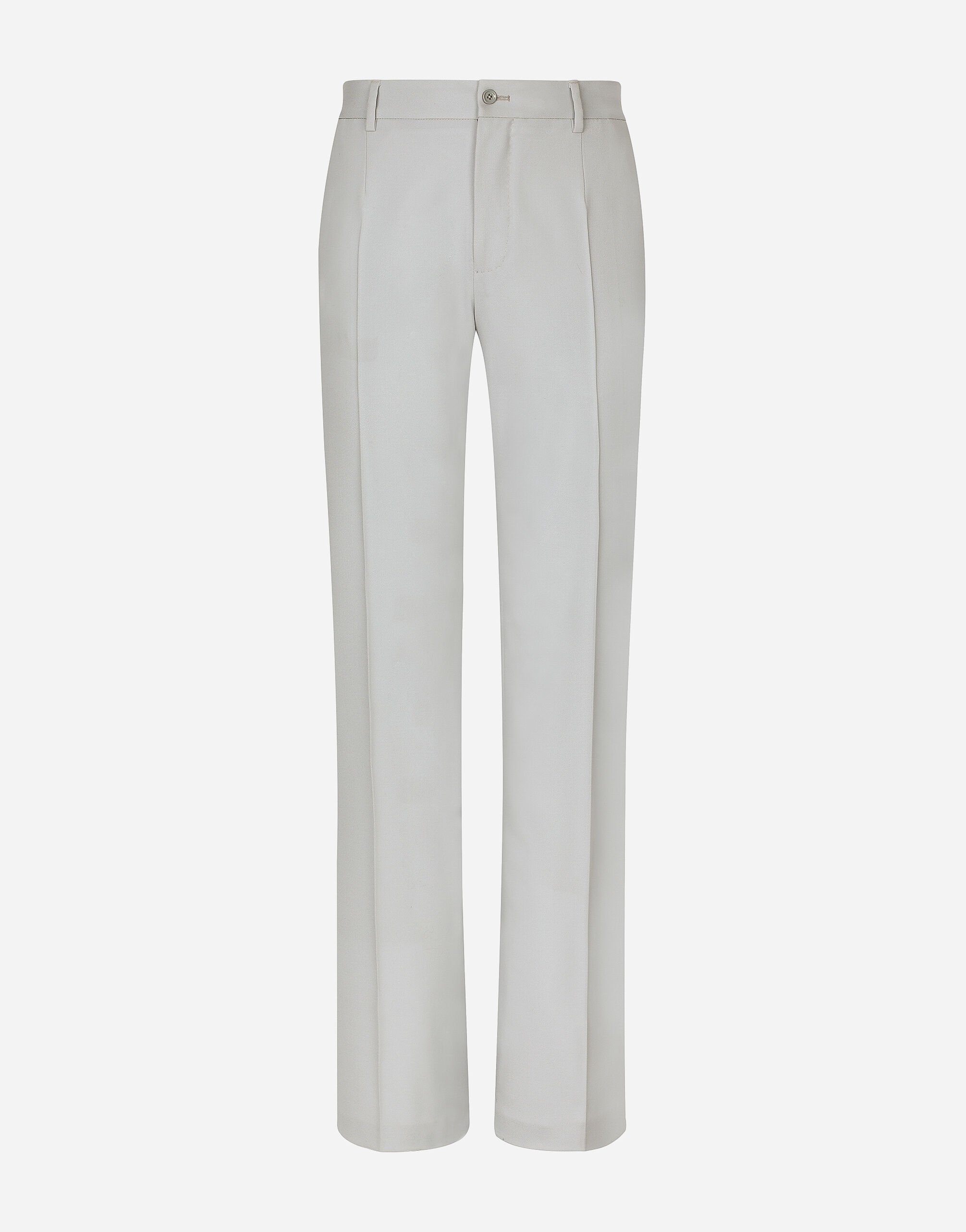 Dolce&Gabbana سروال تويل صوف مرن بساق عريضة أسود G2SY1THU7PR