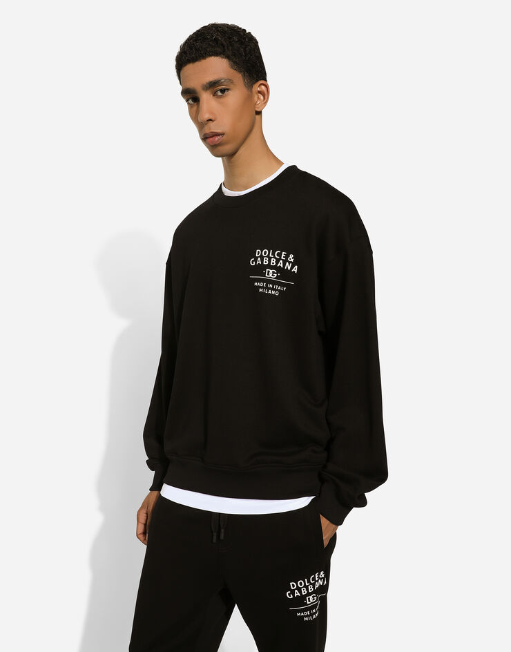 Dolce & Gabbana Sweat-shirt ras de cou à broderie Noir G9AHSZG7M2H