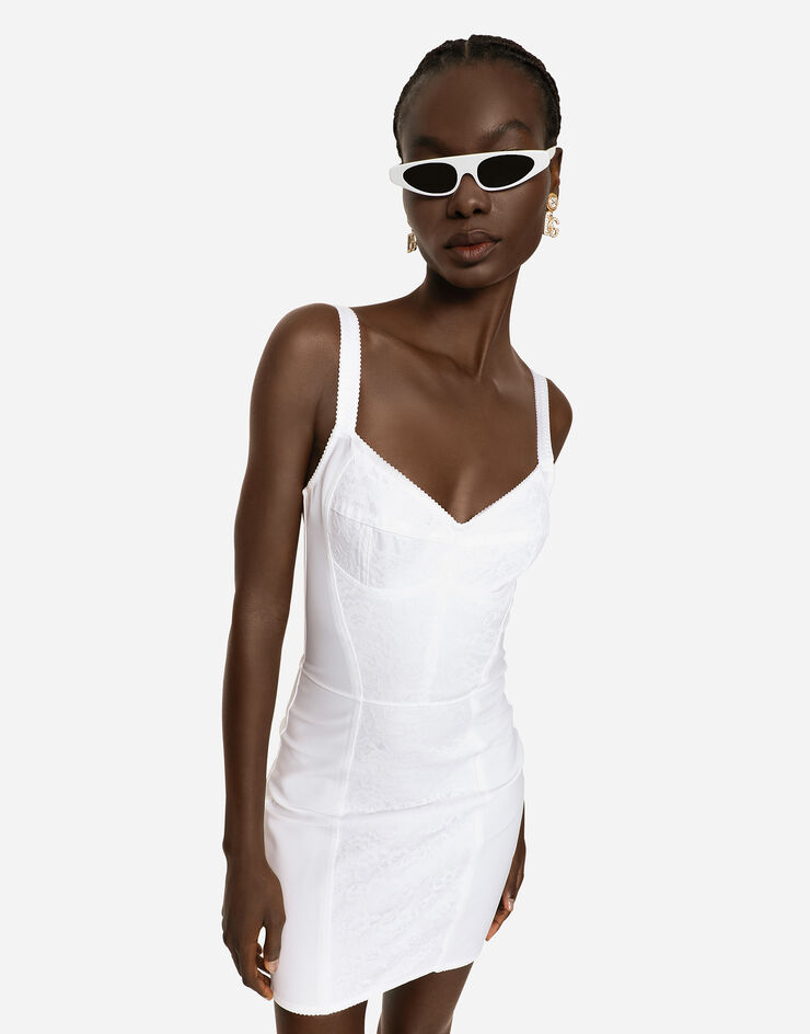 Dolce & Gabbana Robe combinette style corset Blanc F63G8TG9798