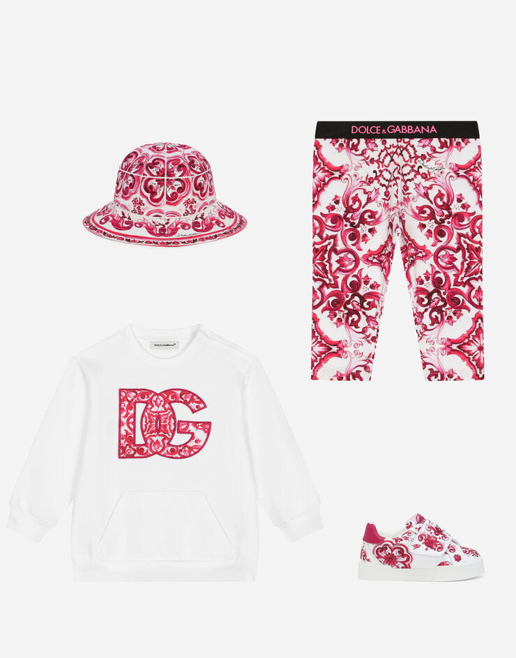Dolce & Gabbana Pink Majolica Print Leggings