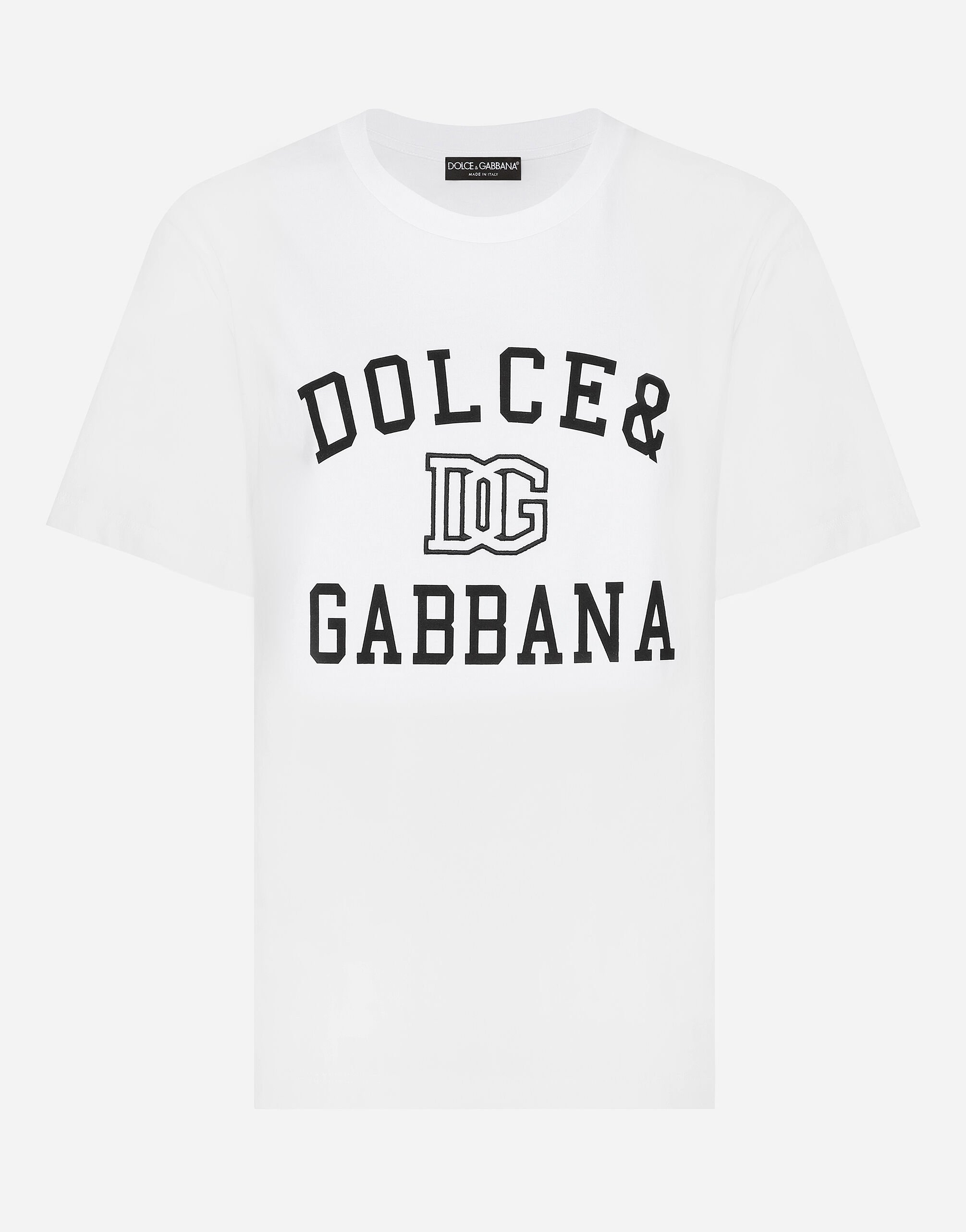 ${brand} Dolce&Gabbana 레터링 & 로고 자수 저지 티셔츠 ${colorDescription} ${masterID}