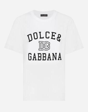 ${brand} Jersey T-shirt with Dolce&Gabbana logo embroidery and lettering ${colorDescription} ${masterID}