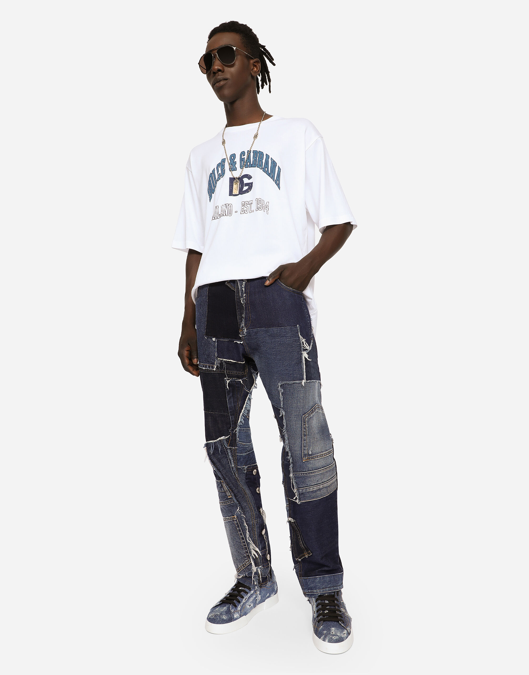 HOT新品FLEXHOODxBLACK8MOB patchwork jeans ジーンズ パンツ