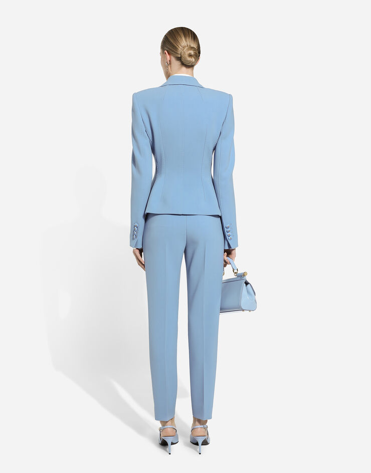 Dolce & Gabbana Pantalon couture en crêpe de laine Bleu Clair FTAM2TFU2L8