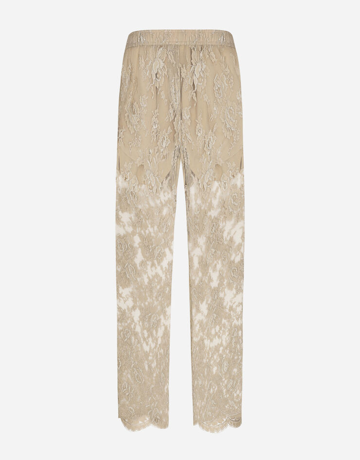 Dolce & Gabbana Классические брюки из басонного кружева бежевый GP05QTHLM9Y