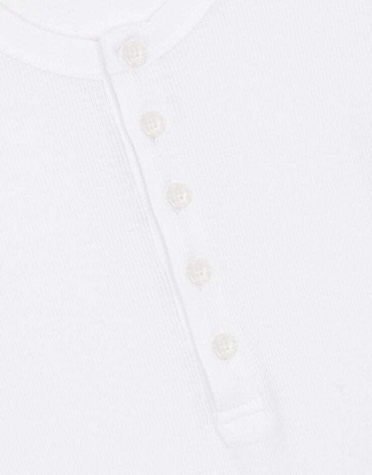 Dolce & Gabbana T-shirt tunisien côtelé en coton Blanc G8LA8TFU7AV