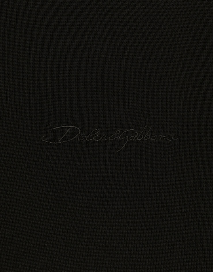 Dolce & Gabbana Dolce&Gabbana 徽标真丝圆领针织衫 黑 GXX02ZJBSJS