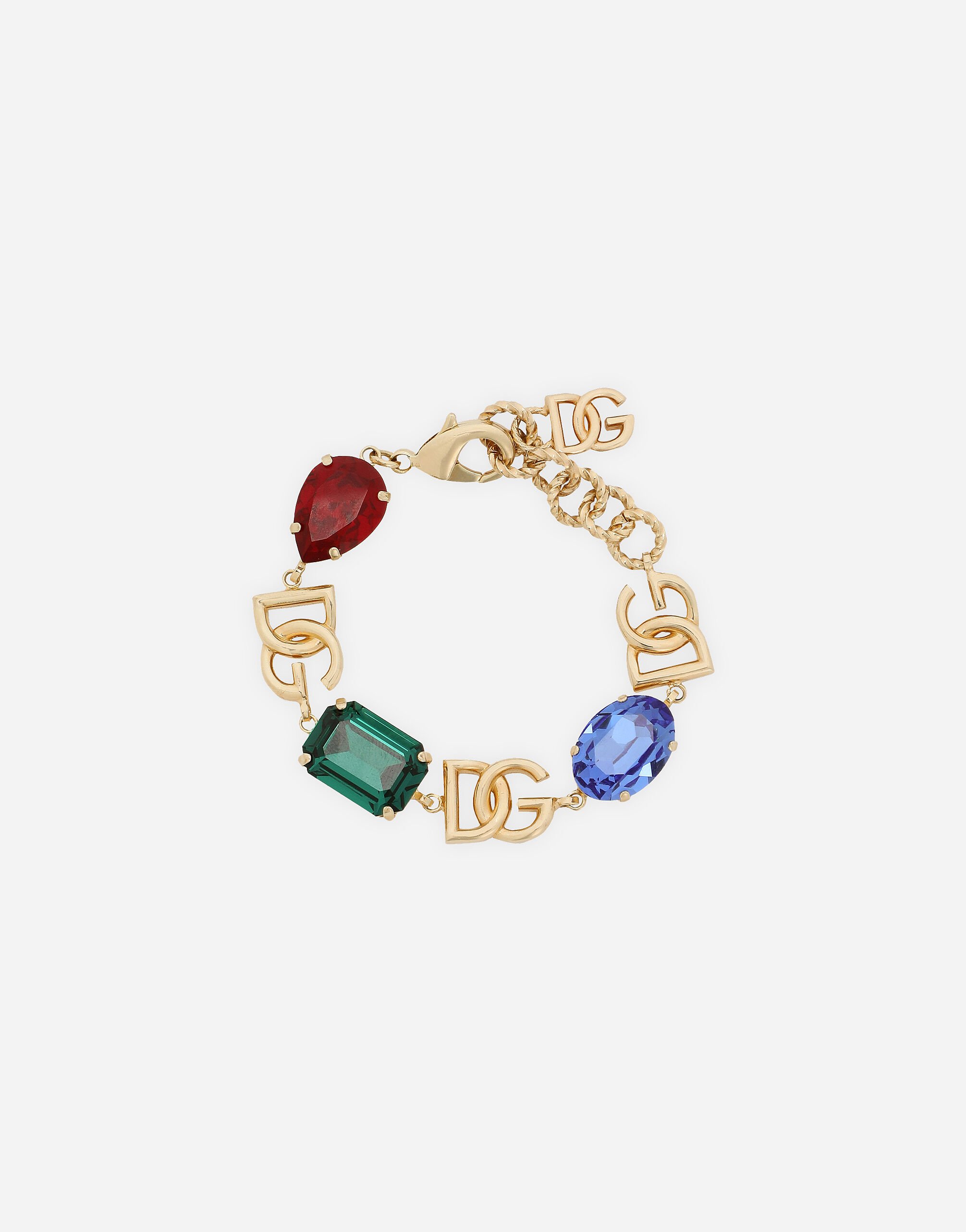 Dolce&Gabbana Bracelet with DG logo and multi-colored rhinestones Multicolor WNP6S3W1111