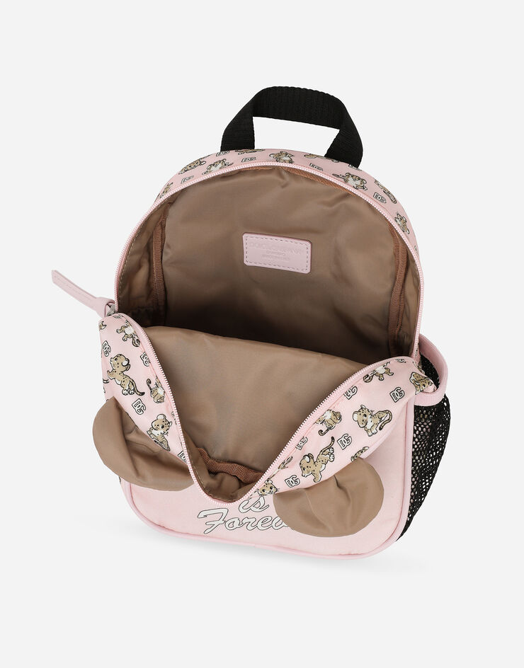 Dolce & Gabbana Rucksack aus Nylon mit Logomania-Print Rosa EM0141AU133