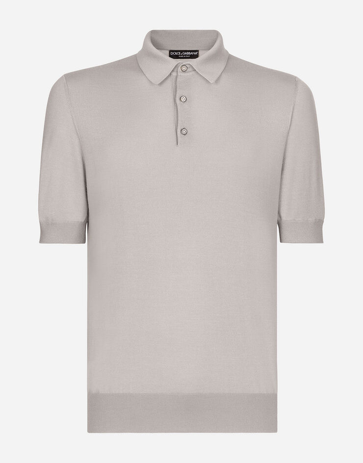 Dolce & Gabbana Cashmere and silk polo-shirt Grey GXZ02TJFMEH