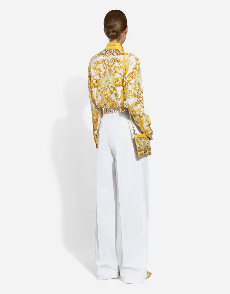 Dolce & Gabbana Flared cotton poplin pants White FTC5GTFU61D