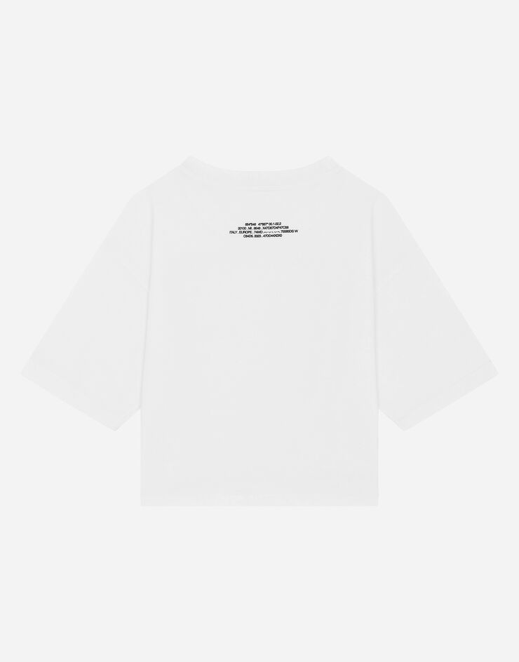 Dolce & Gabbana Jersey T-shirt with DGVIB3 logo Weiss L8JTNHG7M6R