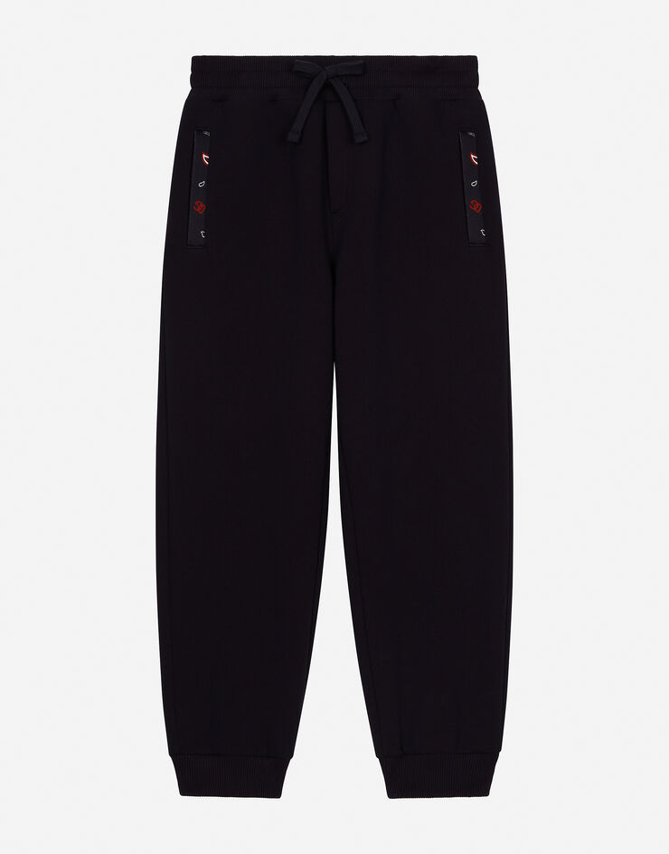 Dolce & Gabbana Jersey jogging pants with bandanna-print details Blue L4JPJEG7NQN