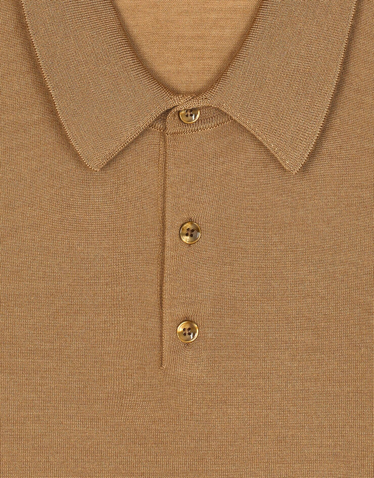 Dolce & Gabbana Poloshirt aus Kaschmir und Seide Beige GXZ02TJFMEH