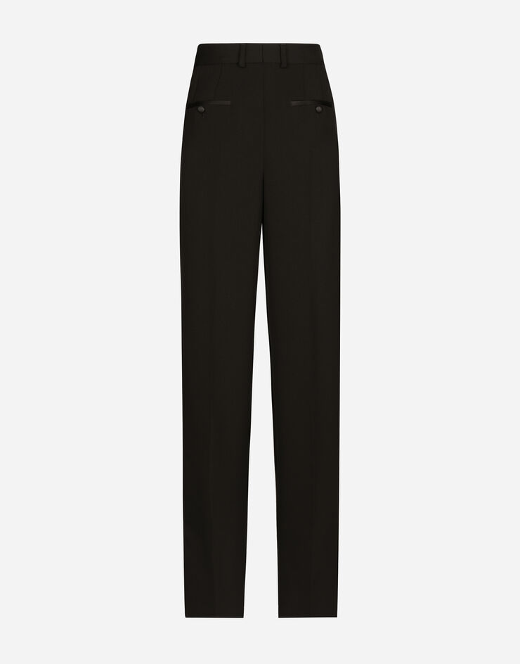 Dolce & Gabbana Pantaloni tuxedo in gabardina di lana Nero FTC8ZTFU21E