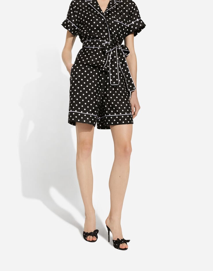 Dolce & Gabbana Silk pajama shorts with polka-dot print Print FTAM7TIS1VM