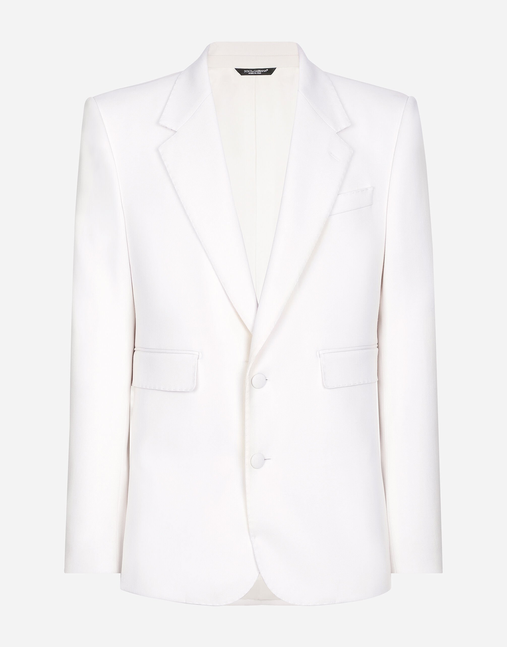 Dolce & Gabbana Single-breasted stretch wool Sicilia-fit jacket White GKAHMTFUTBT