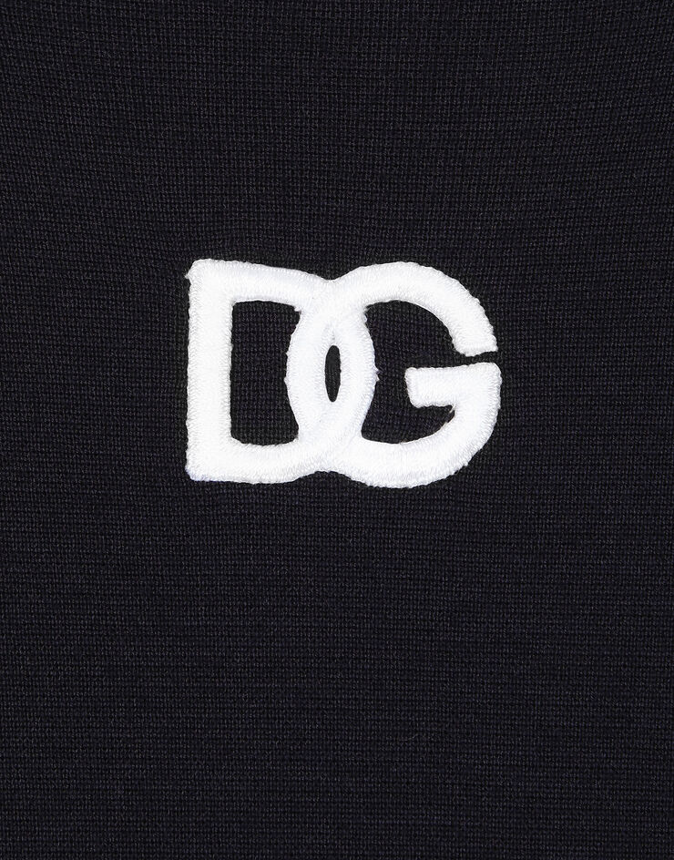 Dolce & Gabbana Pull ras de cou en laine vierge à logo DG Bleu GXX24ZJCVR3