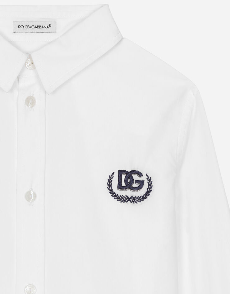 Dolce & Gabbana Poplin shirt with DG laurel logo White L43S23G7NMM