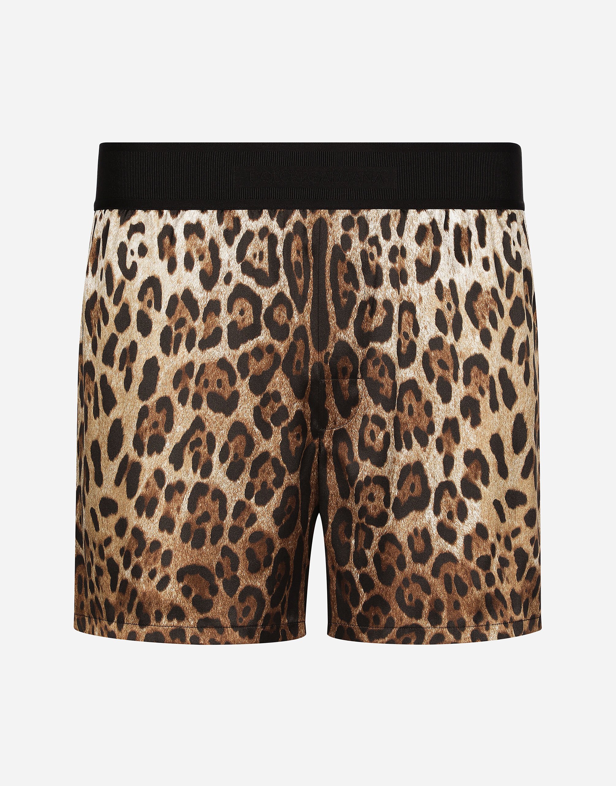 Dolce & Gabbana Leopard-print silk shorts Beige G9AVETGH485