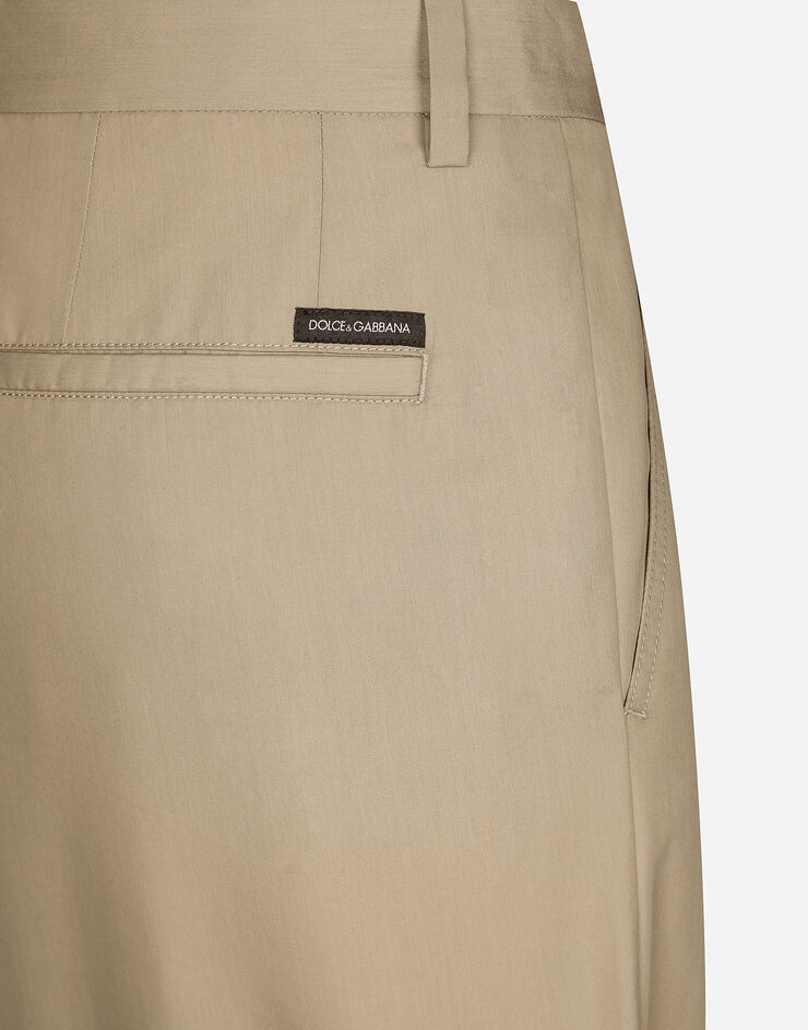 Dolce & Gabbana Pantalone in popeline di cotone Beige GV5ZHTFU5SW