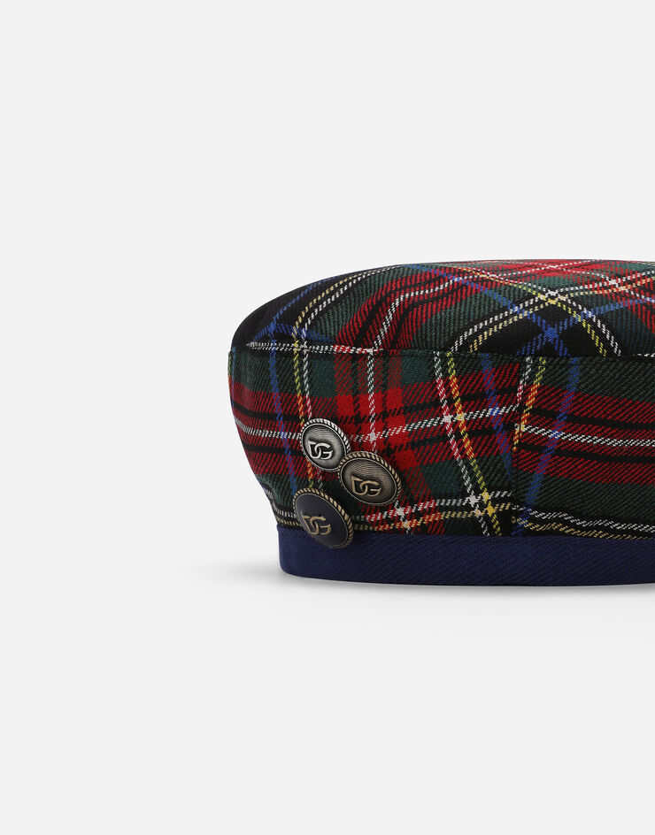 Dolce & Gabbana Wool-blend tartan beret Multicolor LB5H43FQMG9