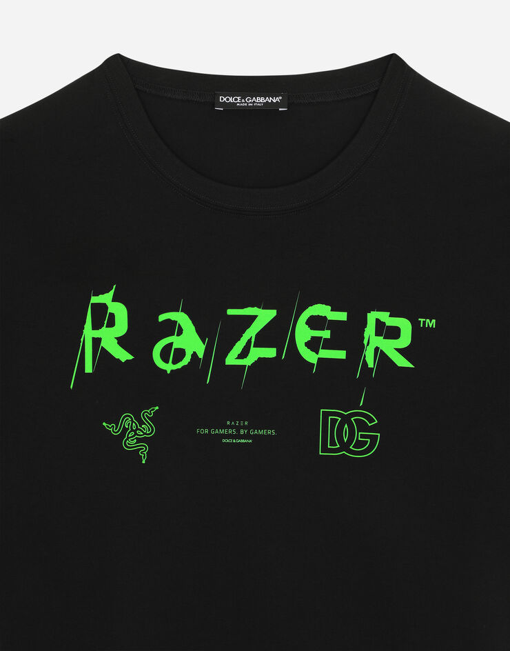 Dolce & Gabbana Camiseta de algodón con estampado RAZER Negro I8ANTMG7M9D