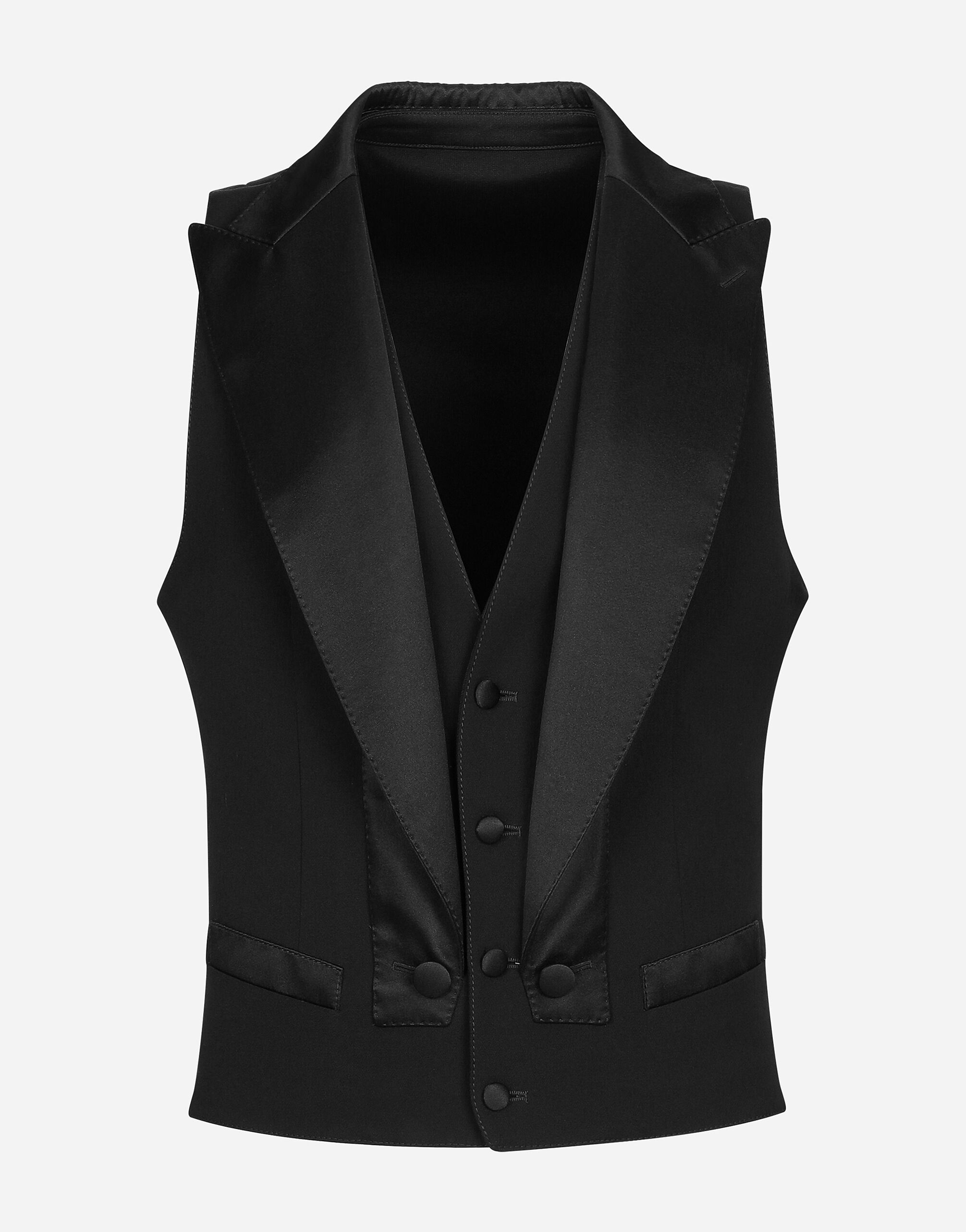 ${brand} Gilet droit en gabardine ${colorDescription} ${masterID}