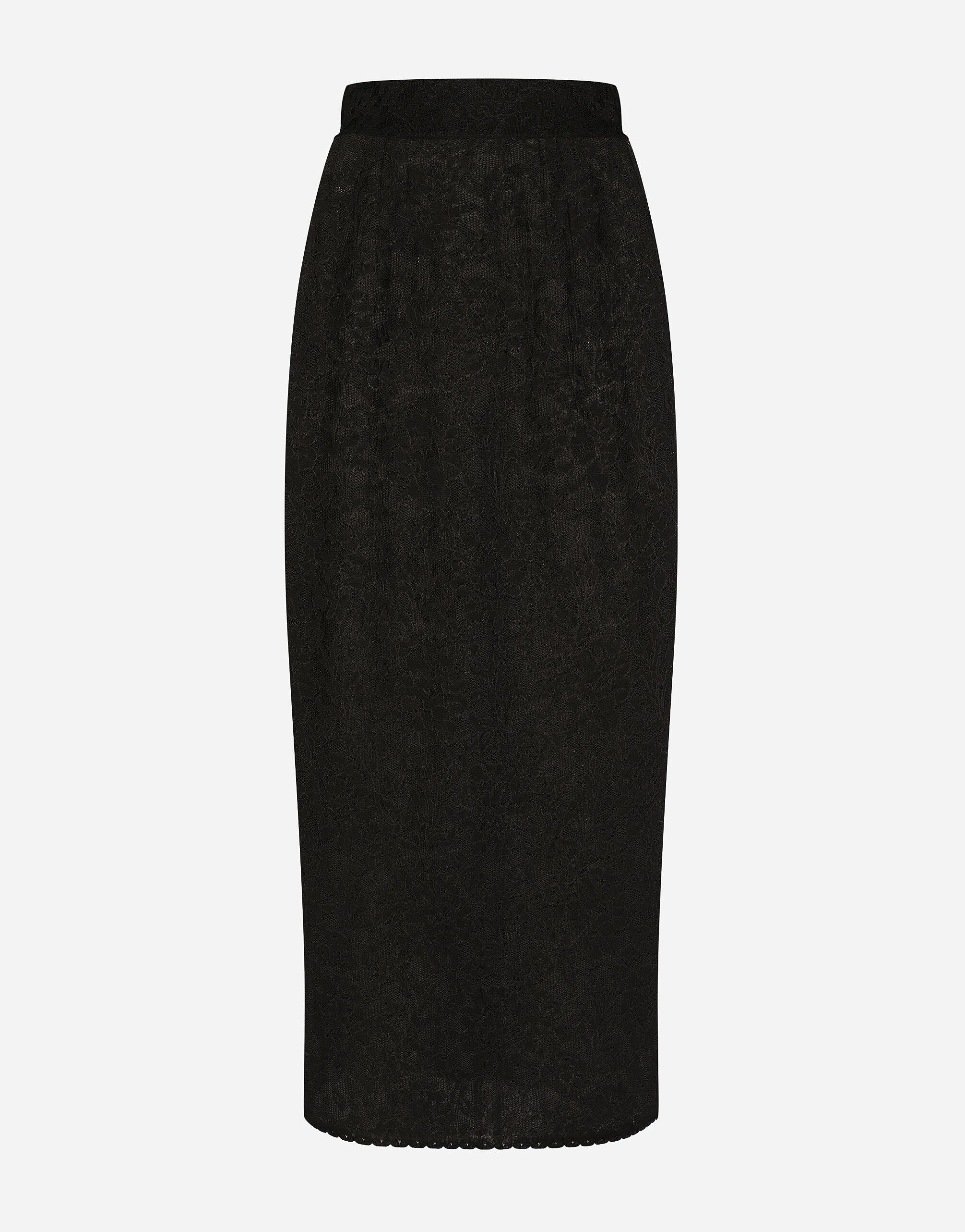 Dolce & Gabbana Lace-stitch calf-length skirt Animal Print BB7116AM568