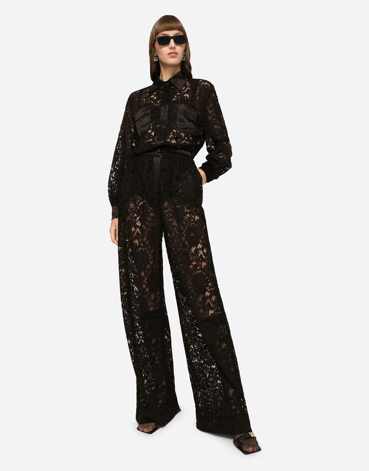 Cordonetto lace jumpsuit in Black for