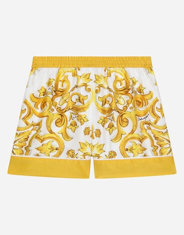 Dolce & Gabbana Shorts in twill con stampa maiolica gialla Stampa LB4H48G7E1J