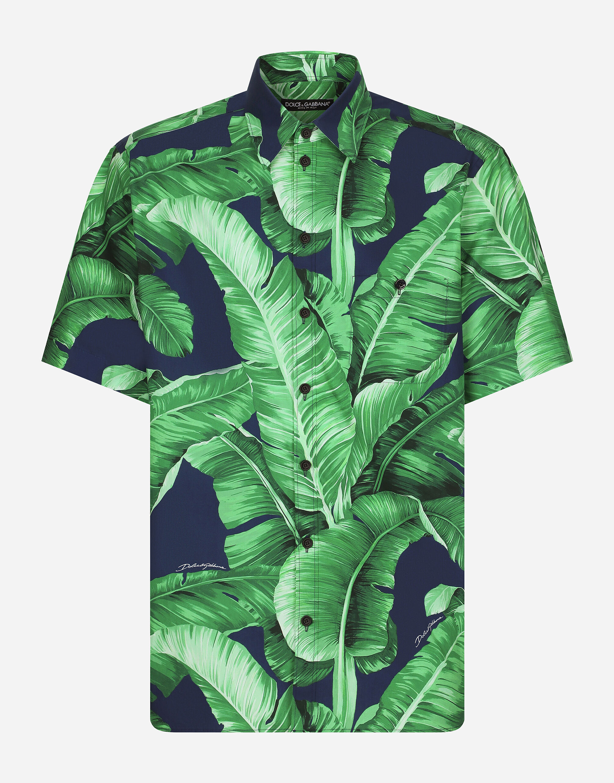 Dolce & Gabbana Cotton Hawaiian shirt with banana tree print Print G5JH9THI1S6