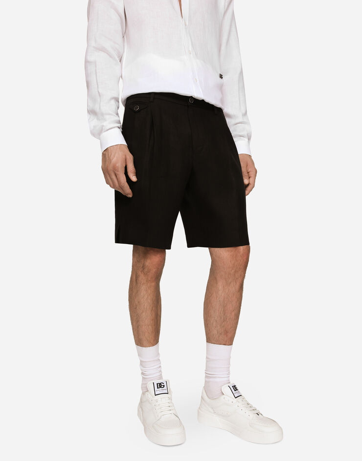 Dolce & Gabbana Linen shorts Black GW0MATGG868