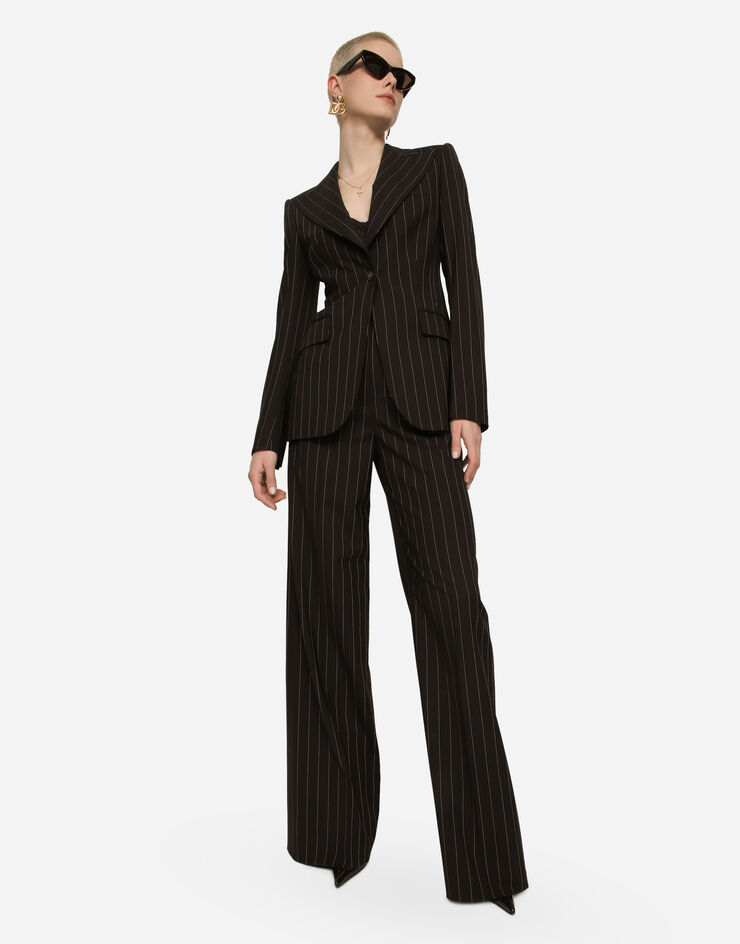 Dolce&Gabbana Pinstripe wool palazzo pants Multicolor FTCP1TFRBC2