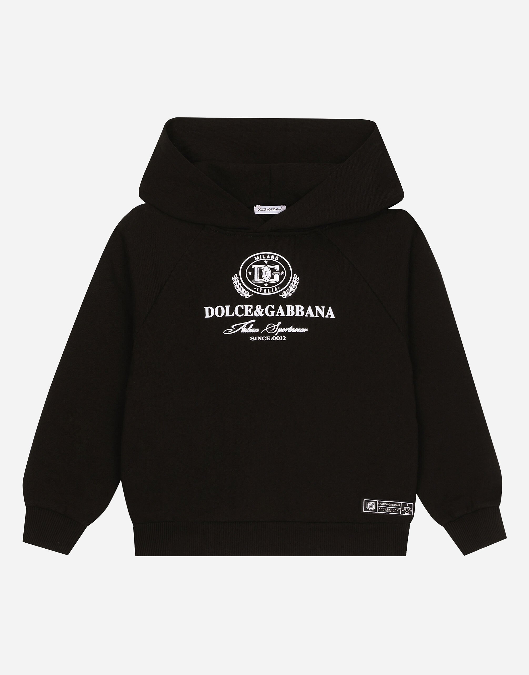 ${brand} Sweatshirt aus Jersey mit Kapuze und Dolce&Gabbana-Logo ${colorDescription} ${masterID}