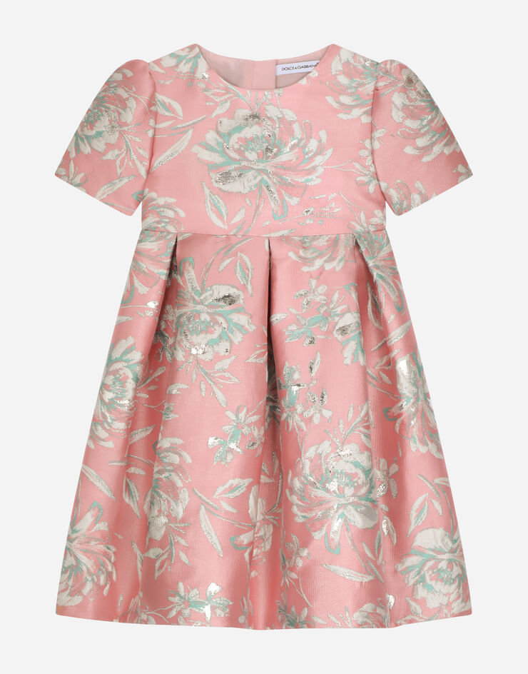 DolceGabbanaSpa Платье из клоке, с коротким рукавом и цветочным узором разноцветный L53DP9FJM8X