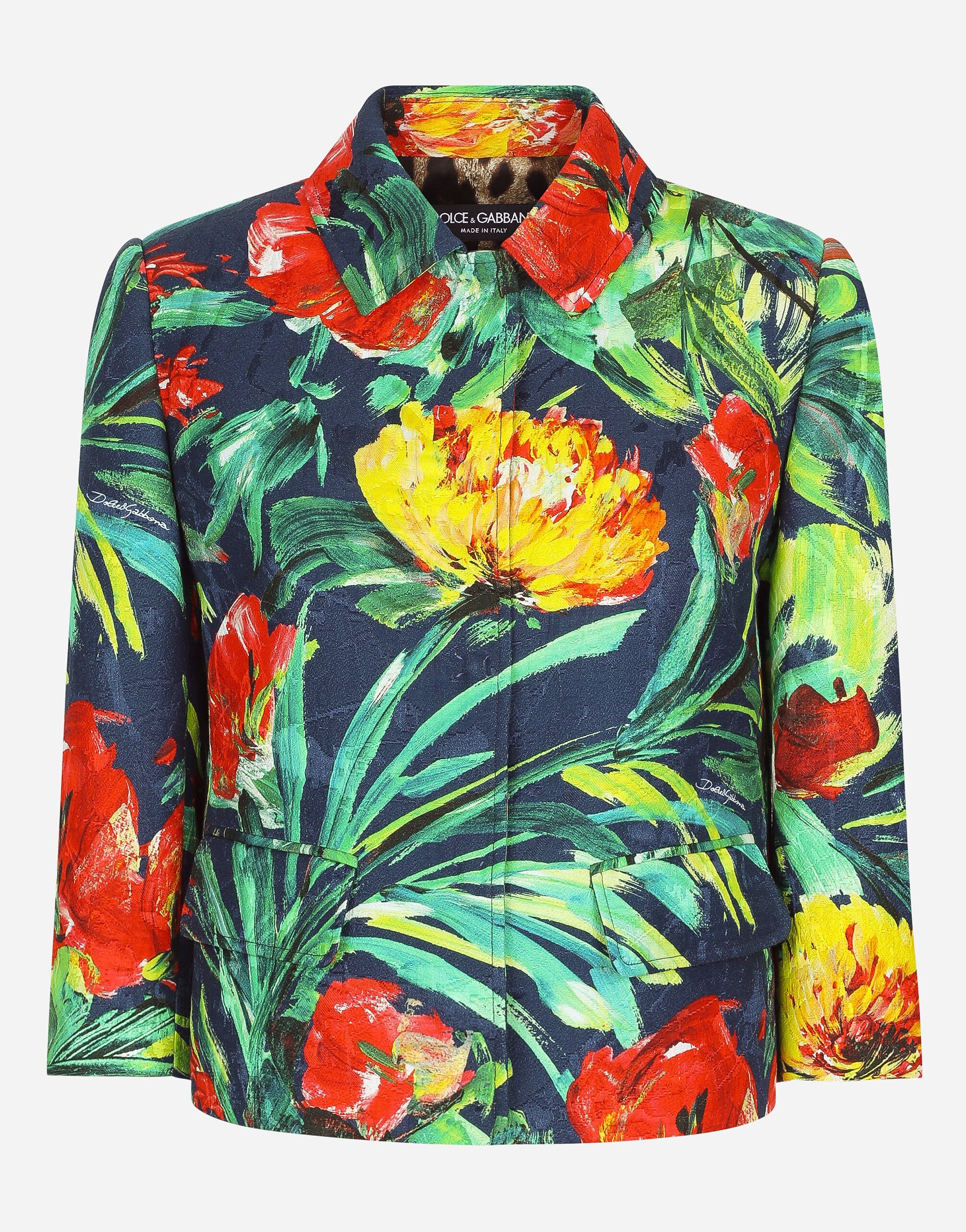 ${brand} Bloom-print brocade Gabbana jacket ${colorDescription} ${masterID}