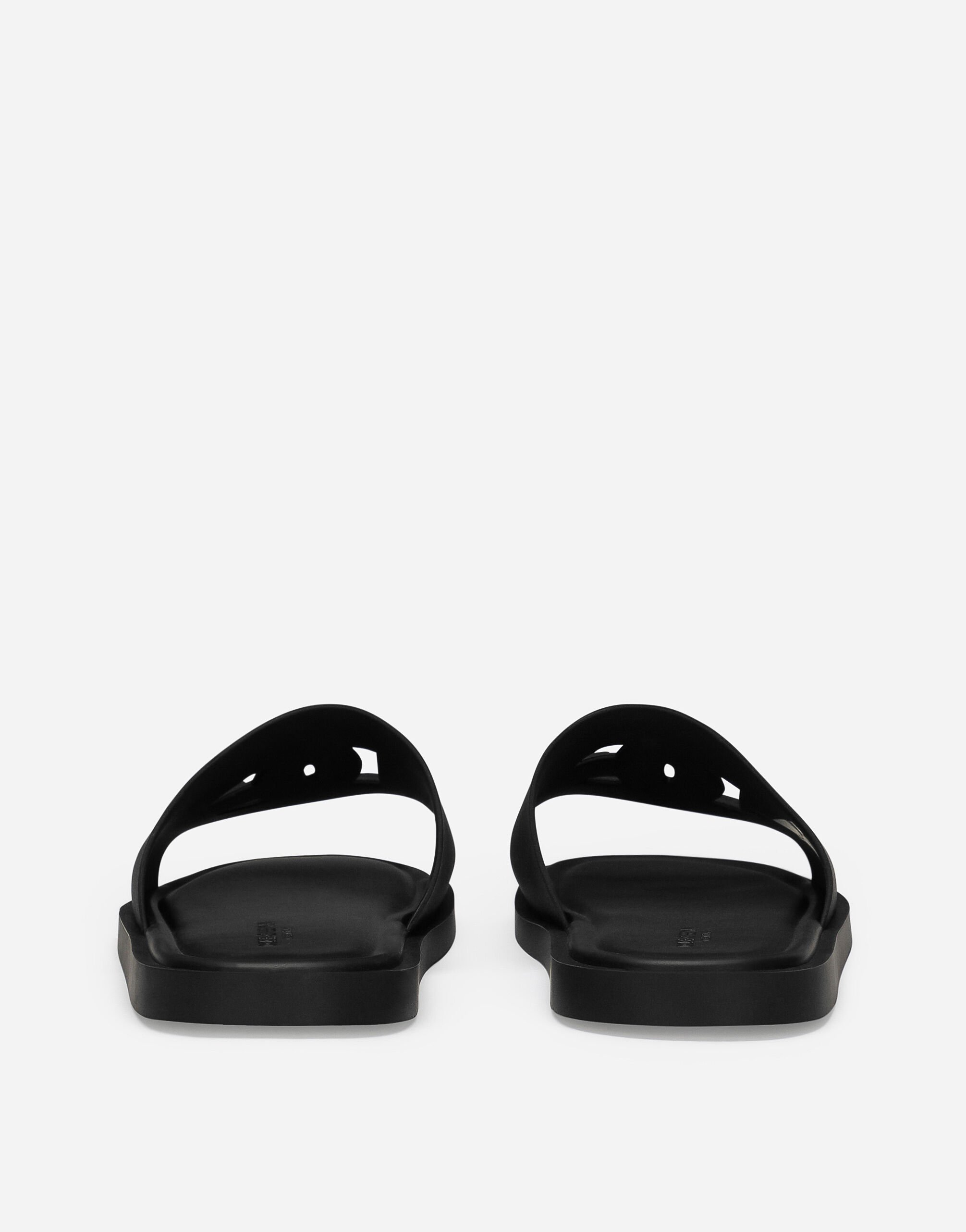 Rubber beachwear sliders in Black for | Dolce&Gabbana® US
