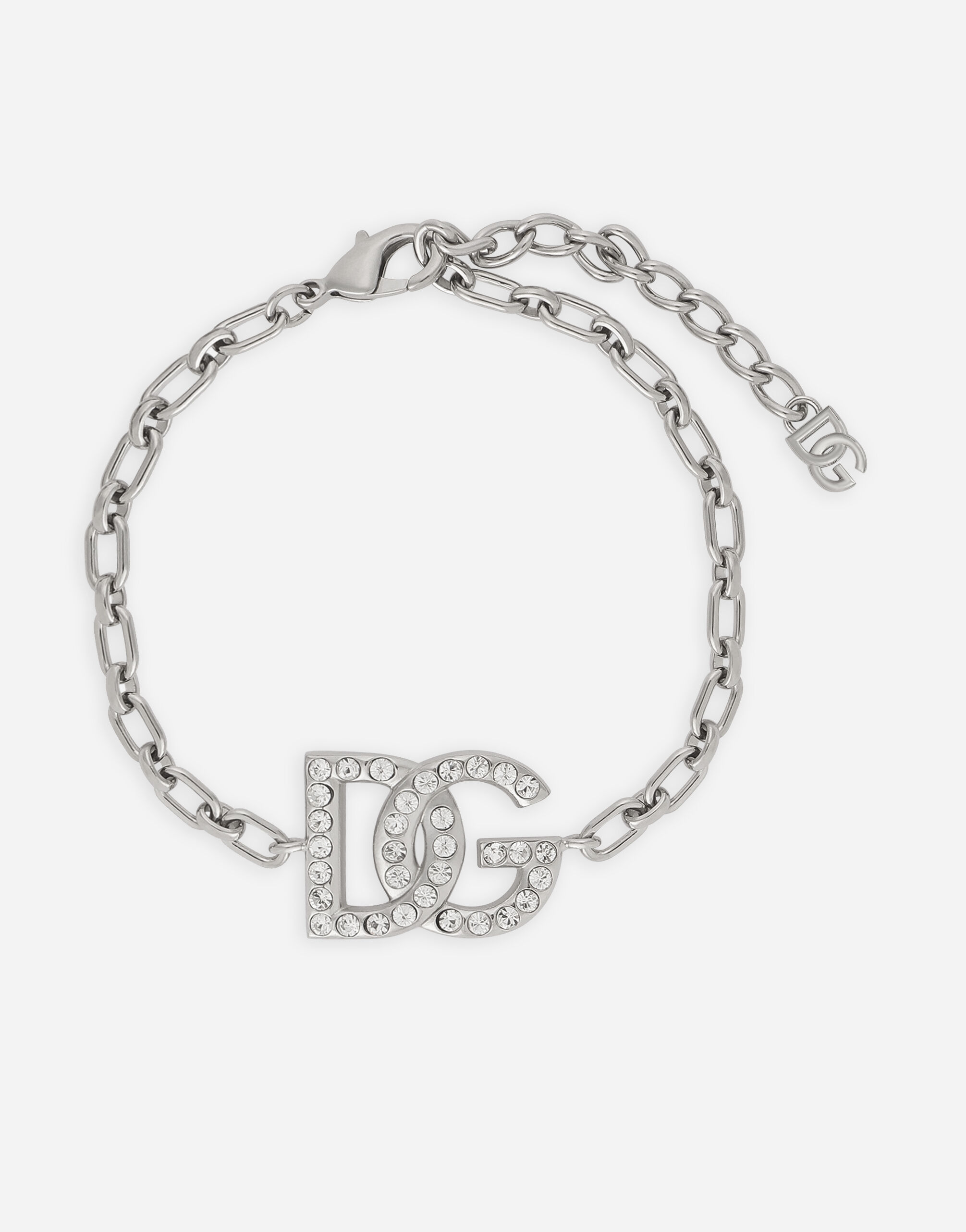 Dolce & Gabbana Link bracelet with DG logo male Silver