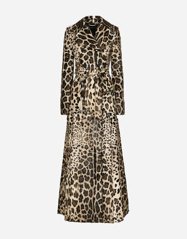 ${brand} Double-breasted leopard-print goatskin coat with belt ${colorDescription} ${masterID}