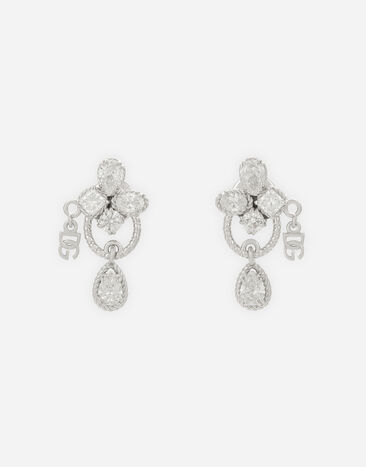 Dolce & Gabbana Boucles d’oreilles Easy Diamond en or blanc 18 ct avec diamants Doré WSQB1GWPE01