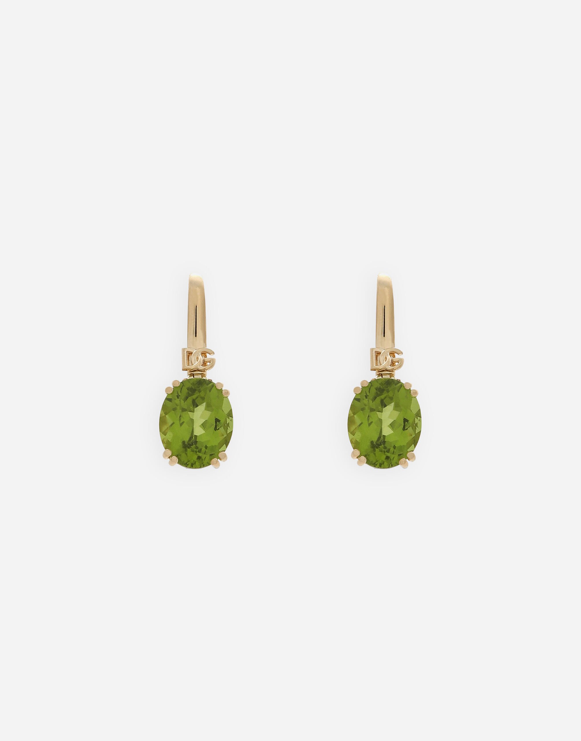 ${brand} Anna earrings in yellow gold 18Kt and peridots ${colorDescription} ${masterID}