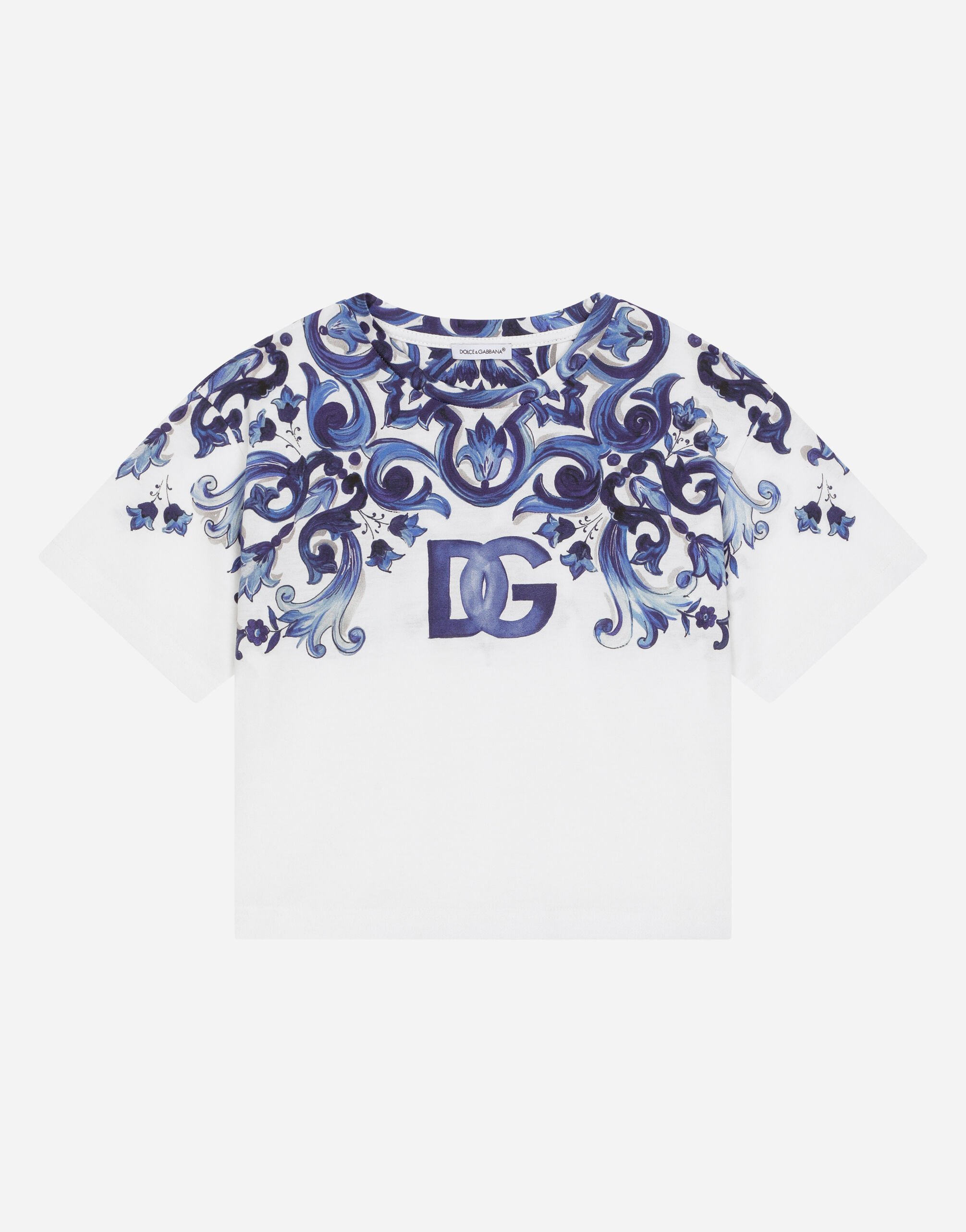 Dolce & Gabbana Majolica-print jersey T-shirt Multicolor L53DE7G7EY0