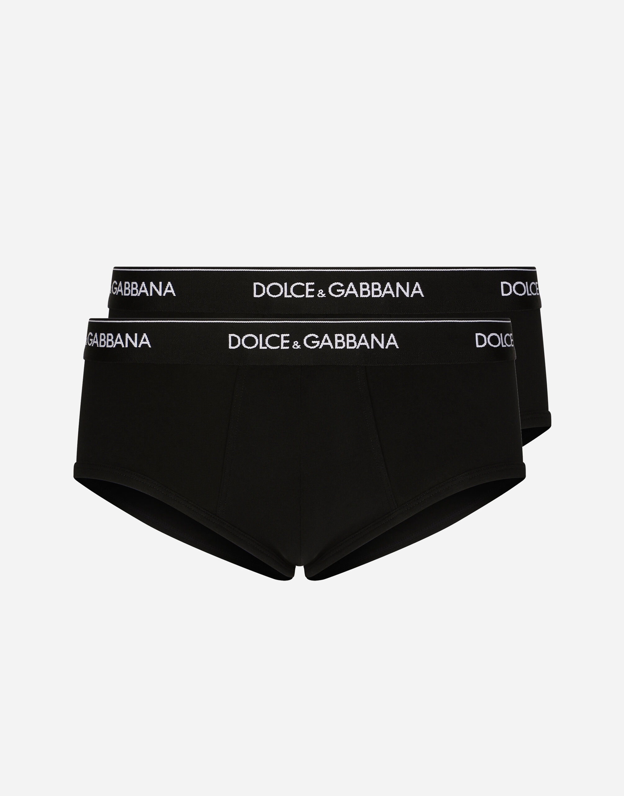 Dolce & Gabbana Zweierpack Slip Brando Baumwollstretch Drucken G031TTHI1SV