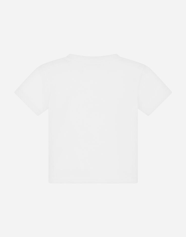 Dolce & Gabbana Jersey T-shirt with openwork DG logo White L2JTAZG7B6O