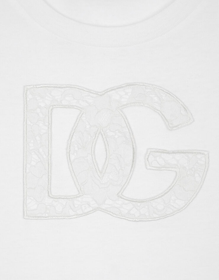 Jersey T-shirt with DG logo patch in White for Women | Dolce&Gabbana®